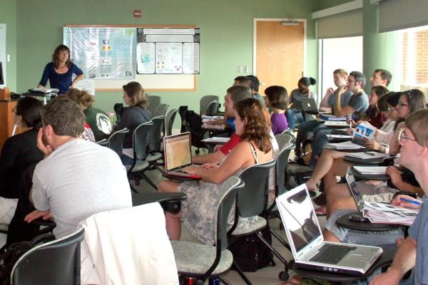 Faculty teaching a class