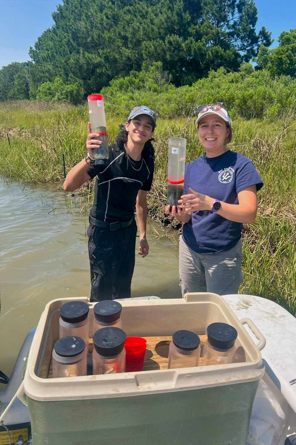 Pujols (left) appreciated the interdisciplinary, collaborative science at the Batten School & VIMS. Photo provided by Javier Pujols.