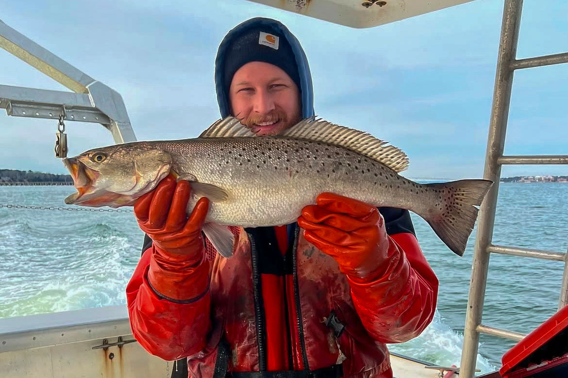 Daniel Royster M.A. ’25 combined his fisheries background with policy analysis to study how surface water withdrawals impact the recovery of American Shad in the James River. Photo provided by Daniel Royster