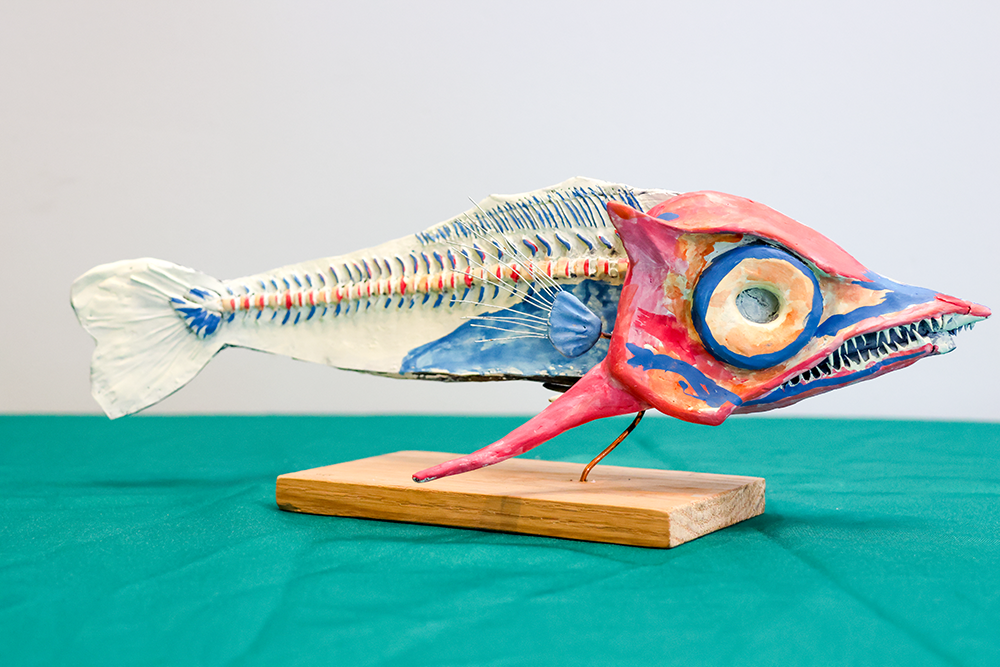 "Admiring Anatomy" by Joshua Bustamante, inspired by Miguel Montalvo, Ph.D. student.
