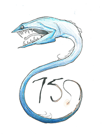 Lauren Wheeler's artistic interpretation of a deep-sea gulper eel.