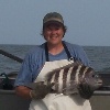 Wendy Lowery holding sheepshead fish
