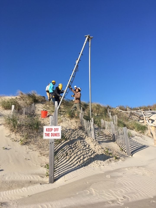 Coastal Geology Lab out vibracoring the dunes of the northern Outer Banks of North Carolina