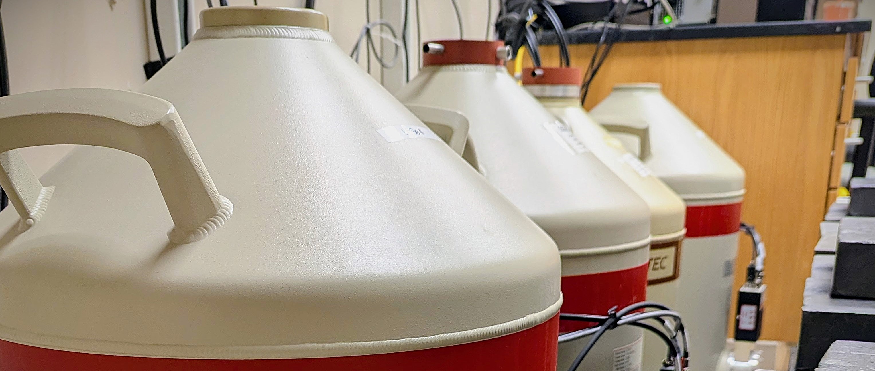 Photo of gamma detectors in lab