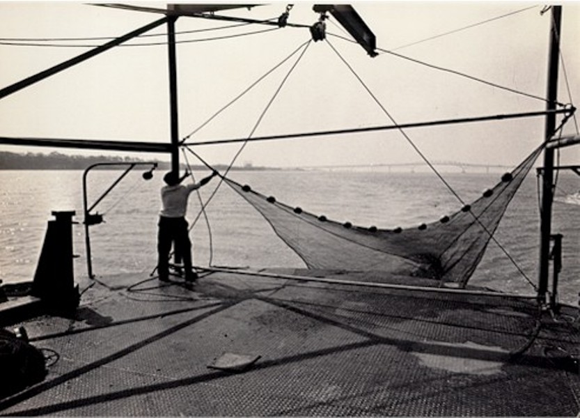 Preparing to deploy the trawl net